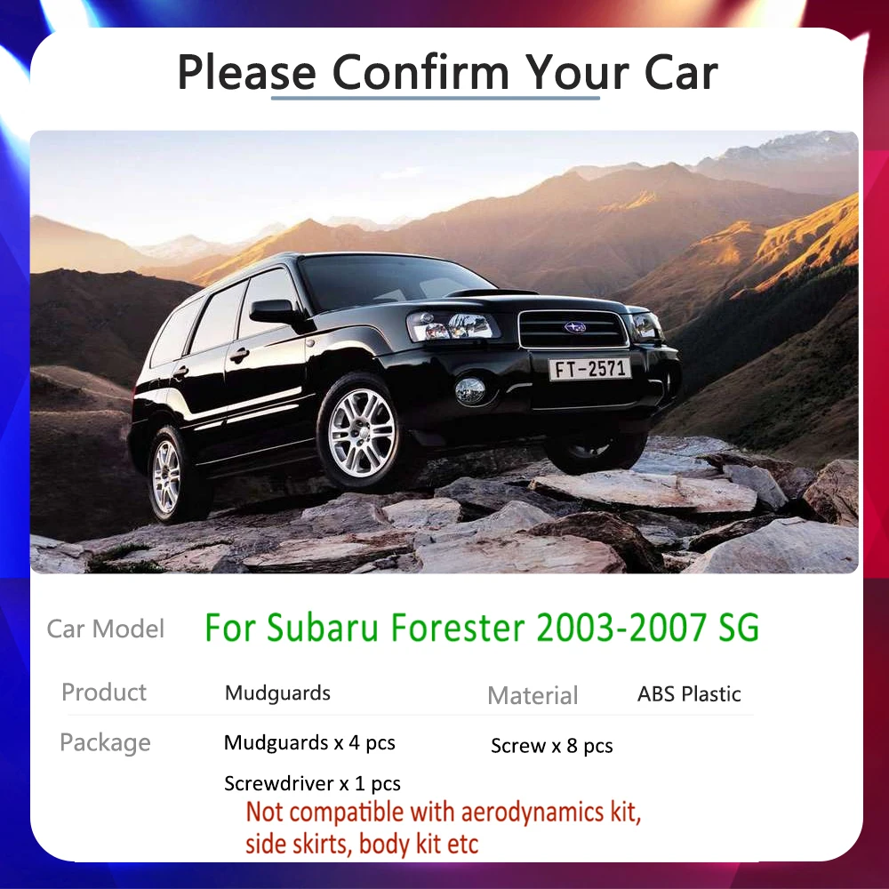 Фото Брызговик на крыло для Subaru Forester SG 2003 ~ 2007 2004 2005 2006, автомобильные брызговики 2-го поколения, автомобильные аксессуары, наклейки №2