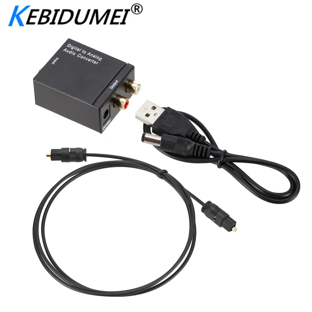 Цифровой оптический коаксиальный преобразователь сигнала Toslink Kebidumei адаптер