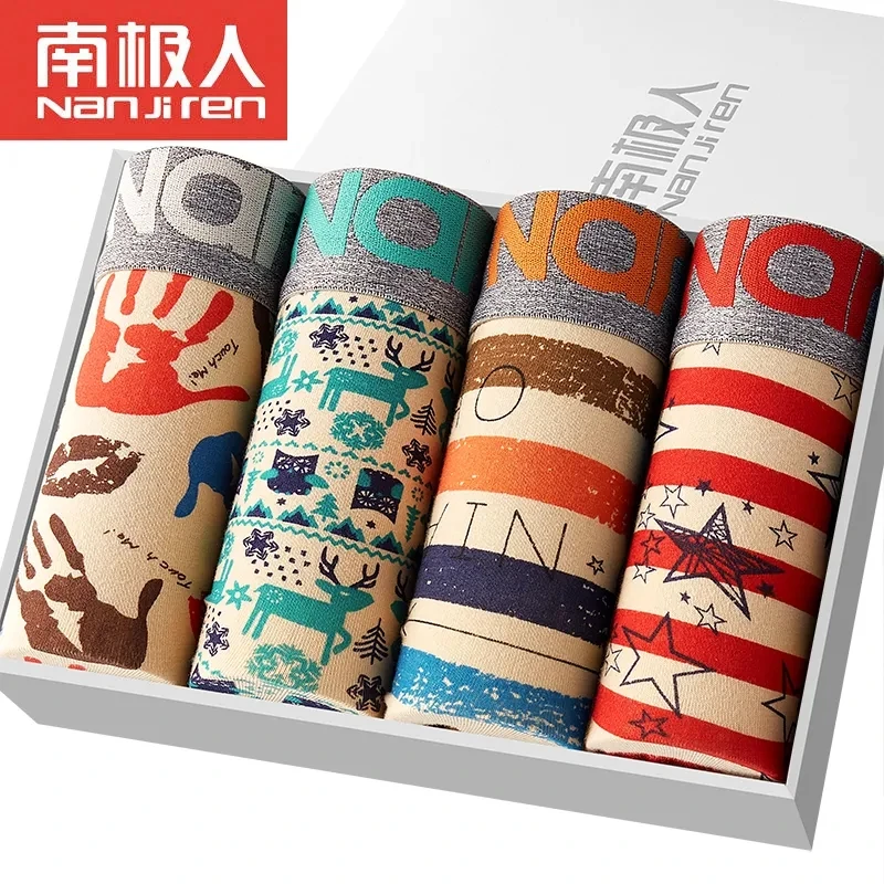 Hot Underwear Boxing Men Cotton Boxer  Underpants Male Panties Breathbale Shorts U Convex Pouch Plus Size L-3XL