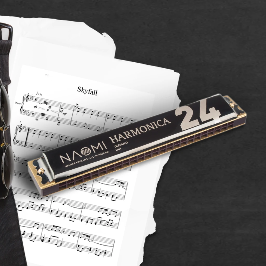 H1 гармоника с тоном 24 отверстиями Гармоника тремоло музыкальная для начинающих