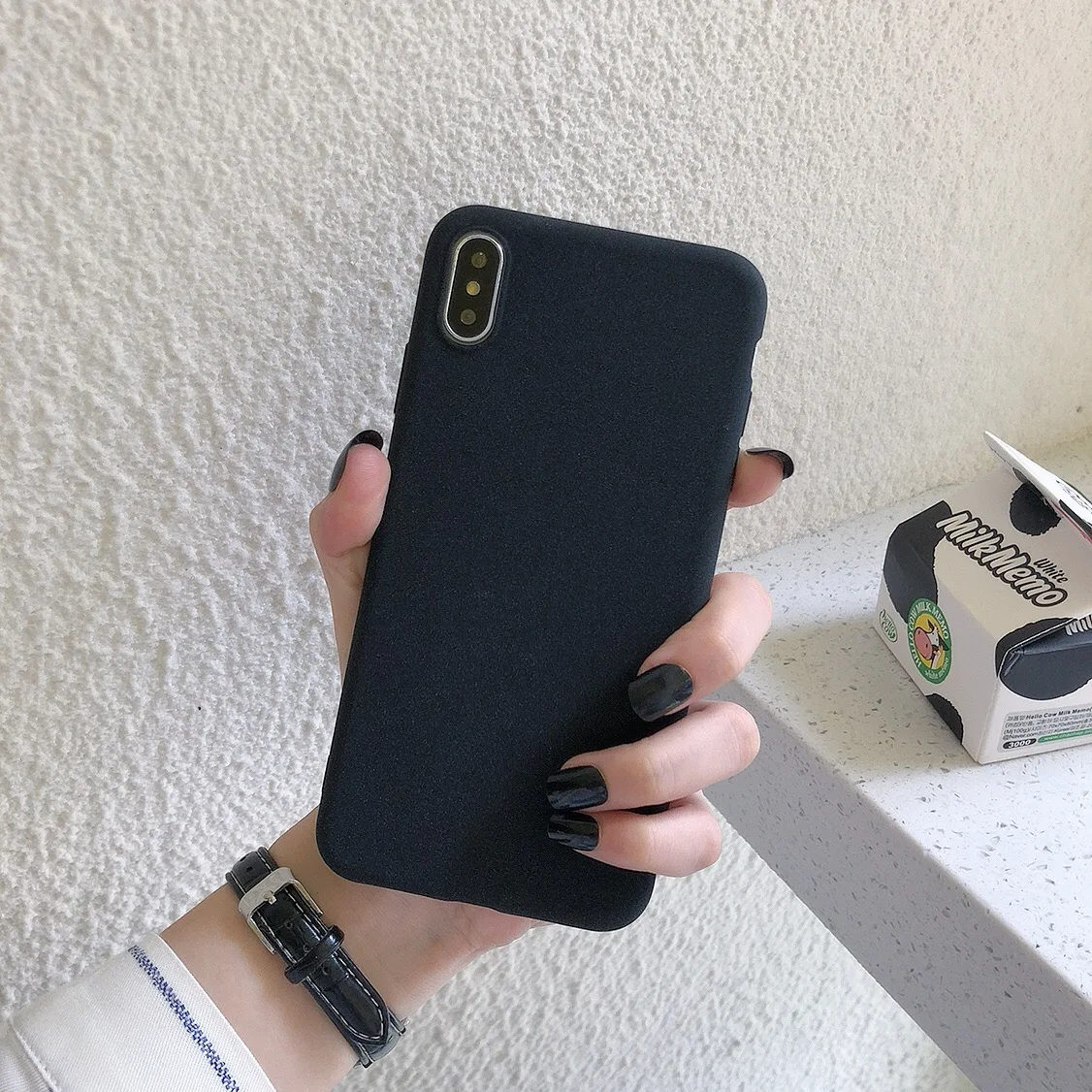 Black Песчаник матовый Силиконовый чехол для Samsung Galaxy S8 S9 S10 Plus Note 10 8 9 S10E A10 A20 A30 A40 A50 A70 A80 матовый чехол Funda - Цвет: Black