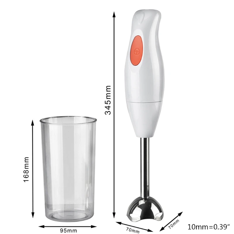 

Hand Blender Mixer Double Mixing Blade 300W Handheld Blender w/ 1 Handheld Blender 1 Chopping Bowl EU Plug For Home Use