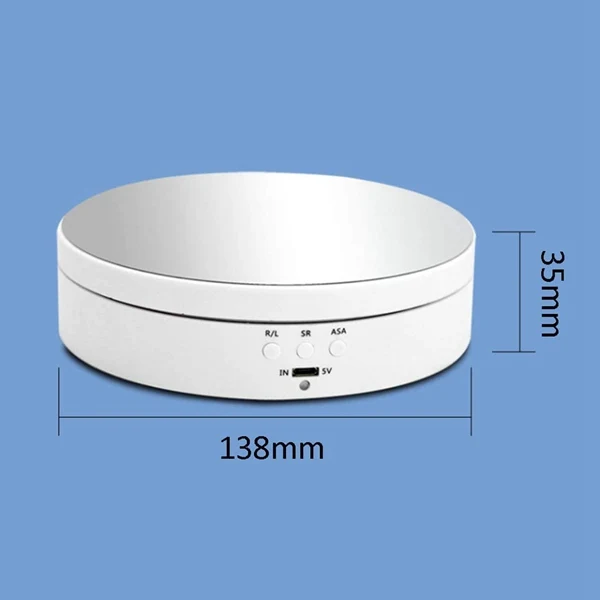 

2Pcs Electric Rotating Jewelry Display Stand Mirror Base Turntable Packaging Display for Photography Video Shoot Props