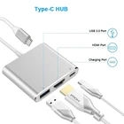 USB C к HDMI 3 в 1 мультипортовый адаптер Type C Thumderbolt 3 к HDMI 4K видео конвертерUSB 3,0 концентратор порт PD порт для быстрой зарядки