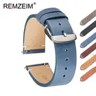 Ремешок REMZEIM из телячьей кожи для наручных часов, кожаный браслет для Samsung Galaxy Watch 46 мм 42 мм Active 2 40 мм 44 мм, S3 S2