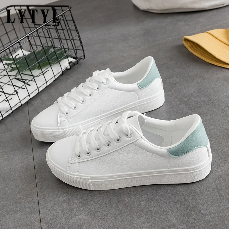 

Spring Chic Sneakers for Women All White Casual Shoes Lace Pink Blue Sneakers All Match Chaussure Femme Zapatillas B20-746
