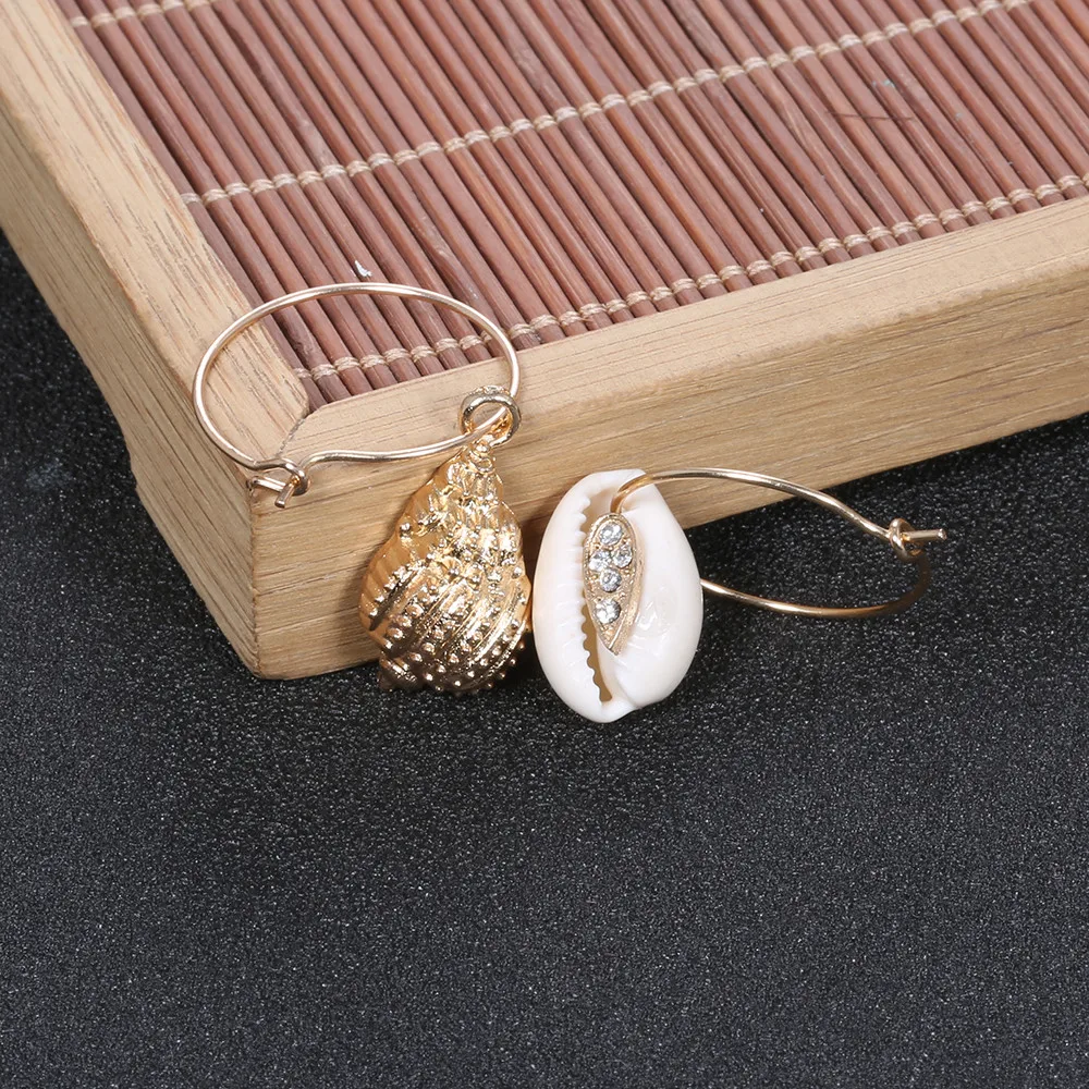 Массивные серьги Sea Shell в стиле бохо винтажные цыганские модные украшения для