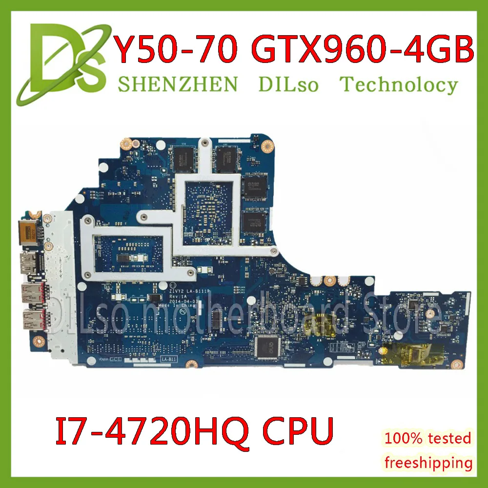 KEFU ZIVY2 LA-B111P материнская плата для lenovo Y50-70 материнская плата для ноутбука i7-4720HQ GTX960M-4GB оригинальная тестовая материнская плата для ноутбука