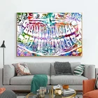 Красочный зуб смех Стоматологическое искусство дантист Картина на холсте современное искусство Настенная картина принты для медицинского образования домашний декор