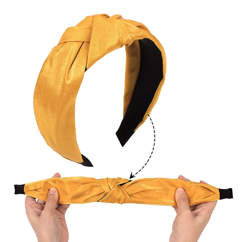 

Korean Soft Knotted Hairband Solid Color Headband for Women Lady Spring Summer Handmade Girls Head Wrap Hoop Hair Accessories