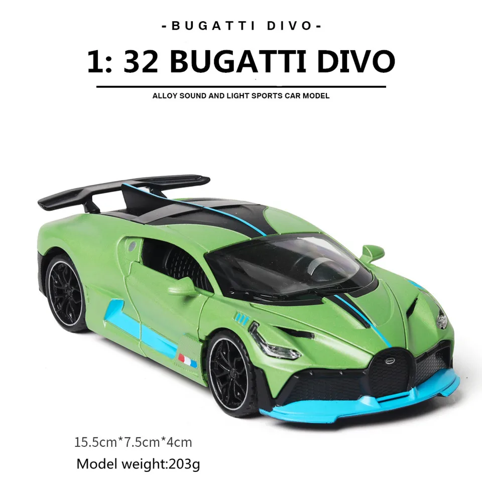 

High quality simulation sports car model 1:32 Divo 4 open door pull back die-casting cars models metal Car adult gift collection