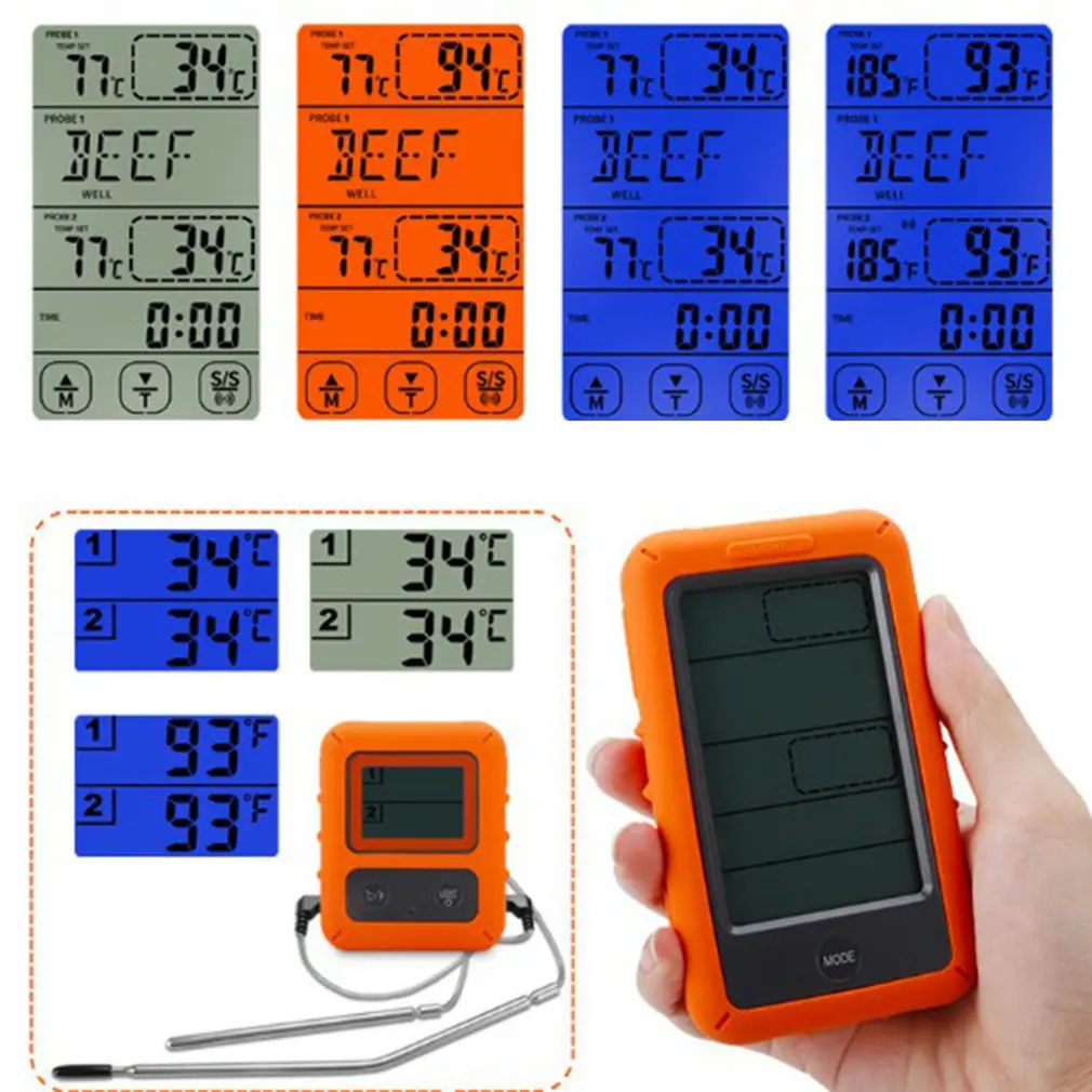 

Беспроводной цифровой термометр с дистанционным управлением, кухонный прибор для измерения температуры, для гриля, духовки, барбекю, копти...