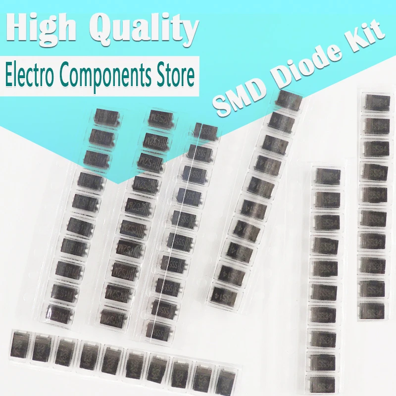 70Pcs/Lot SMD Diode Assorted Kit 7Value*10PCS SMA M1 (1N4001) M4 (1N4004) M7 (1N4007) SS14 US1M RS1M SS34 Package - купить по