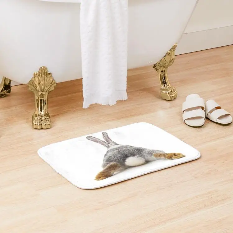

Just Relax Rabbit Bath Mat Rug Living Room Carpet Toilet Decoration Home Floor Wash Shower Room Pad Anti-Slip Bedroom