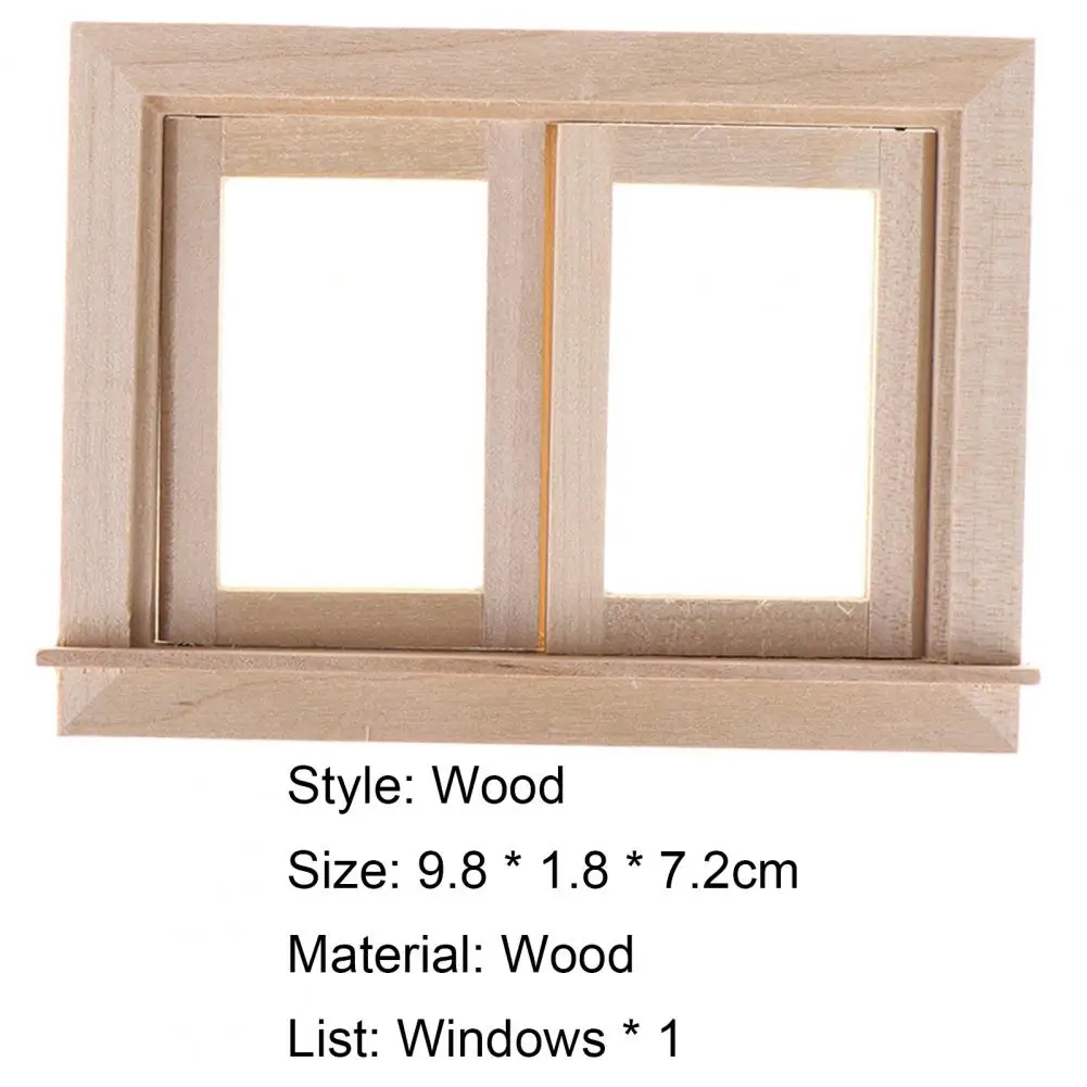 

New 1:12 Dollhouse Wooden Window Frame Miniature Doll House Furniture Toys