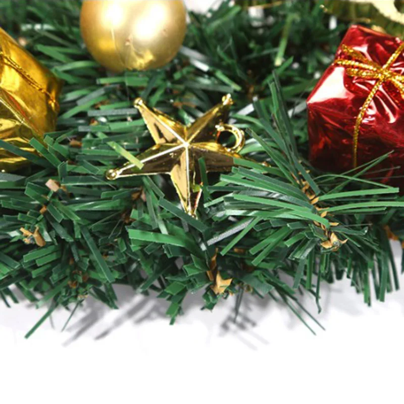 

30CM Christmas Decorative Wreath Christmas Garland with Balls Christmas Wedding Hanging Weave Garlands Holiday Home Decor