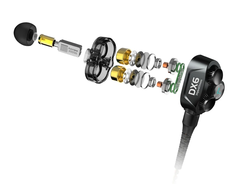 Plextone DX6 Bluetooth наушники три единицы 3,5 мм наушники-вкладыши спортивные стерео Бас HIFI Проводная гарнитура с MMCX кабелем для Xiaomi