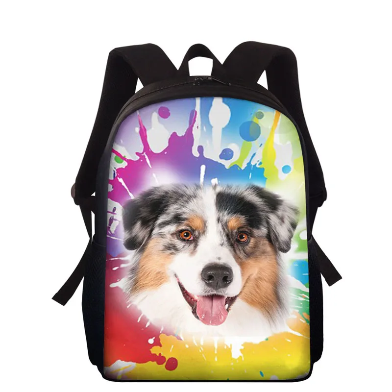 

Школьный ранец для начальной школы с принтом собаки, ортопедический Детский рюкзак 15 дюймов с рисунком масляной живописи, сумка для учебник...