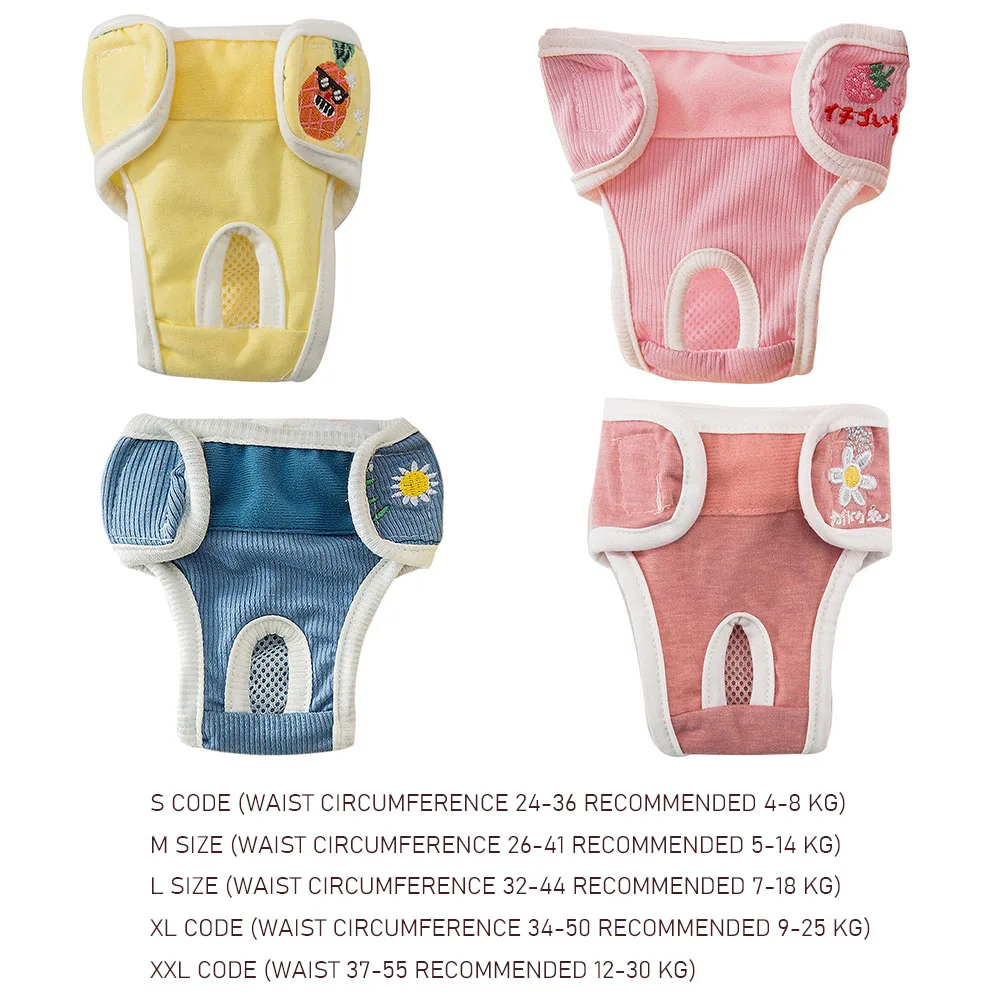 

Dog Diaper Physiological Pants Cartoon Print Pet Diaper Pants Washable Dog Shorts Underwear Puppy Briefs 2021 New
