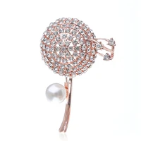 new elegant dandelion brooch womens fashion coat pearl corsage suit accessories pin rhinestone jewelry banquet party gifts pins