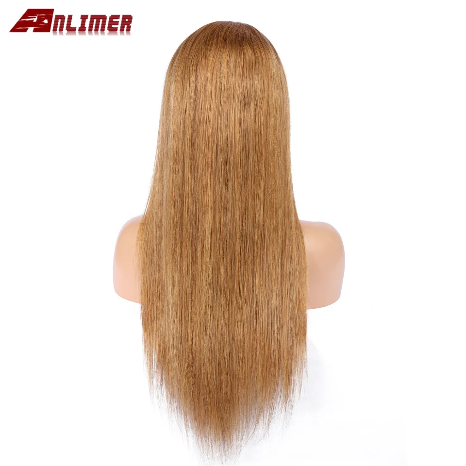 Имбирь блондинка Синтетические волосы на кружеве парик прямые предварительно