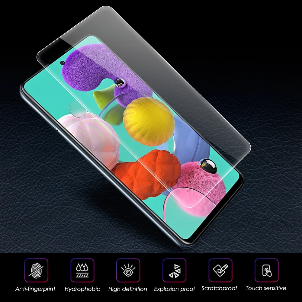 Для samsung Galaxy A51 A71 закаленное стекло для A50 A70 A60 Полное покрытие экрана защитное