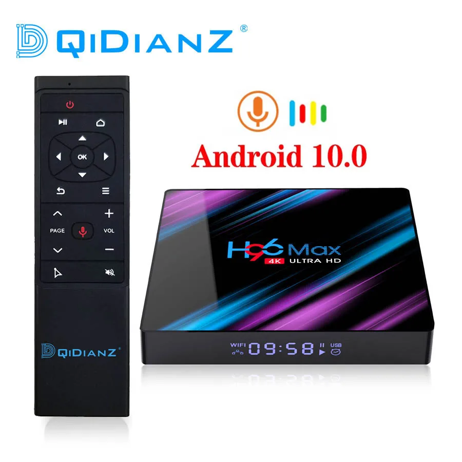 

Android 10 H96 MAX RK3318 Smart TV Box 2.4G&5G Wifi BT4.0 H96Max Media player Google Voice Assistant
