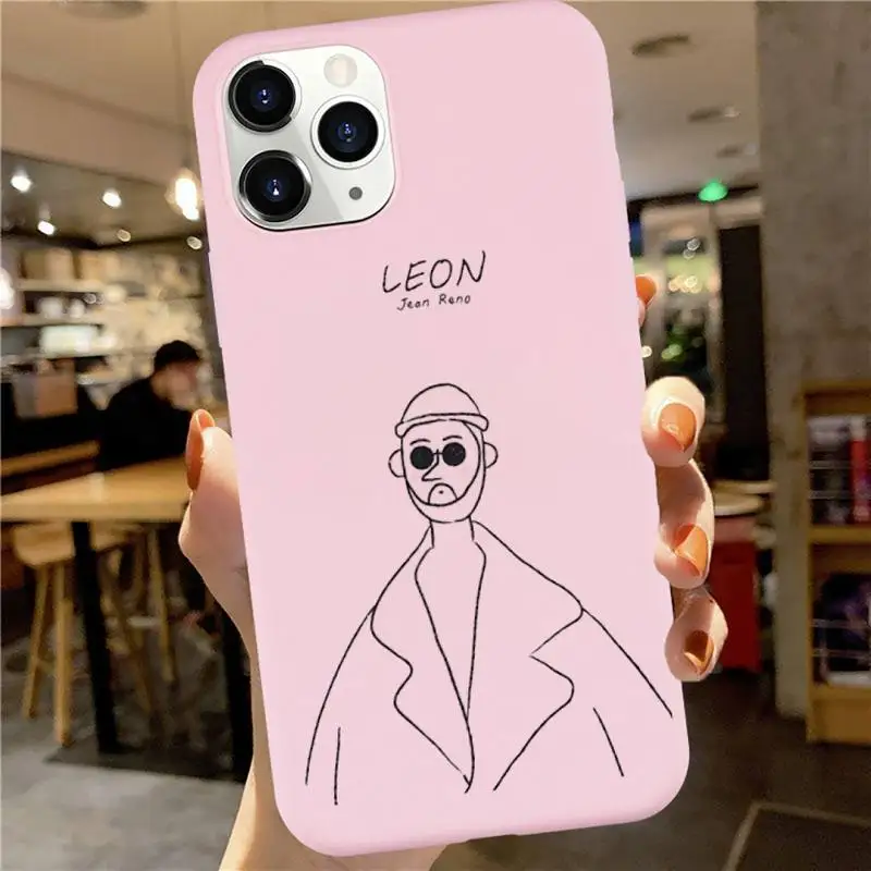 

Leon And Mathilda Phone Case Candy Color for iPhone 6 7 8 11 12 s mini pro X XS XR MAX Plus custom protective universal funda