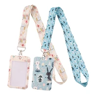 yl782 lovely rabbit lanyard for keys id card gym mobile phone straps usb badge holder diy hang rope lariat accessories gifts