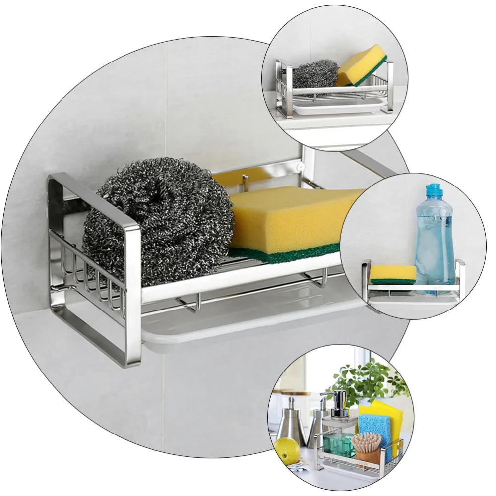 

1pc Multifunctional Kitchen Drain Rack Kitchen Storage Shelf Sink Shelf
