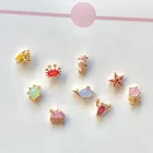 Серьги из серебра 925 пробы с фианитами и вермилом, изящные, мульти пирсинг, маленькие, милые ювелирные украшения для морской тематики, серьги-гвоздики из кубического циркония