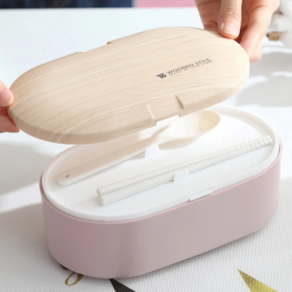 Ланч-бокс для микроволновки японского дерева Bento Box однослойный контейнер для хранения кухни Ланч-бокс для детей школьный контейнер для еды