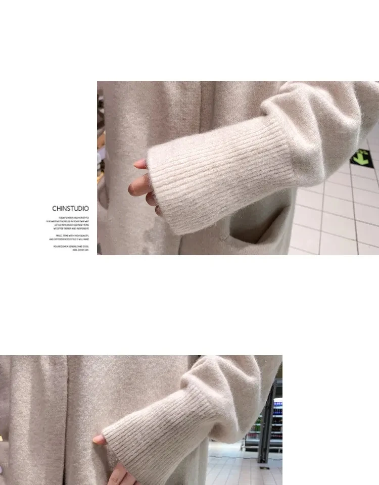 

Autumn Winter Women's Long Cardigans Sweater Loose Casual Knitted Sweaters Coat Office Lady Plus Size Outerwear Female Tops
