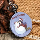 Рождественская серия Модные кварцевые карманные часы ожерелье цепочка часы для друга семья подарок