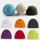 Детская зимняя шапка унисекс, Модная вязаная теплая шапка для мальчиков, мягкая акриловая шапка в стиле хип-хоп, однотонная Повседневная шапка для девочек