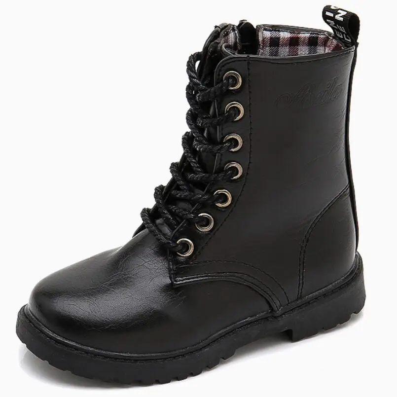 Детские Ботинки Martin кожаные водонепроницаемые ботинки зимние детские брендовая