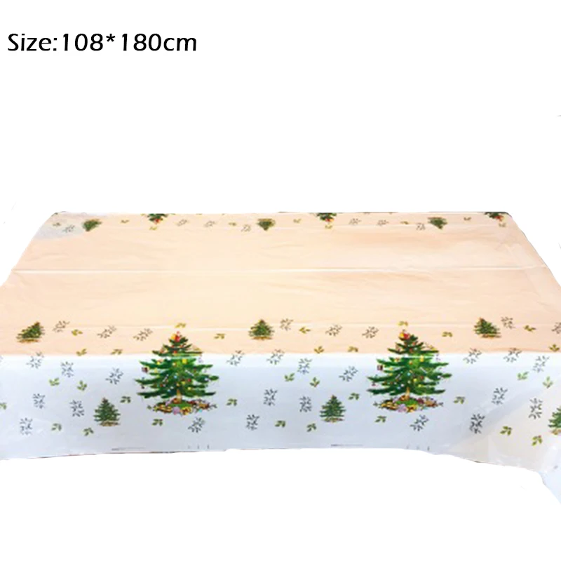 Счастливого Рождества Санта Клаус Снеговик скатерть с деревом стол для
