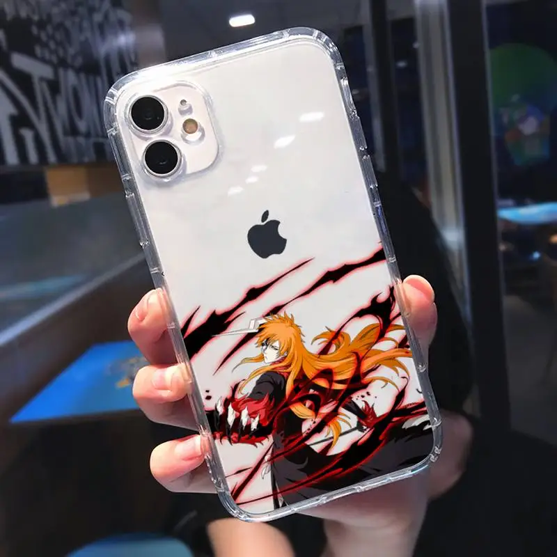 

Bleach anime Ichigo Kurosaki Phone Case Transparent for iPhone 11 12 mini pro XS MAX 8 7 6 6S Plus X 5S SE 2020 XR