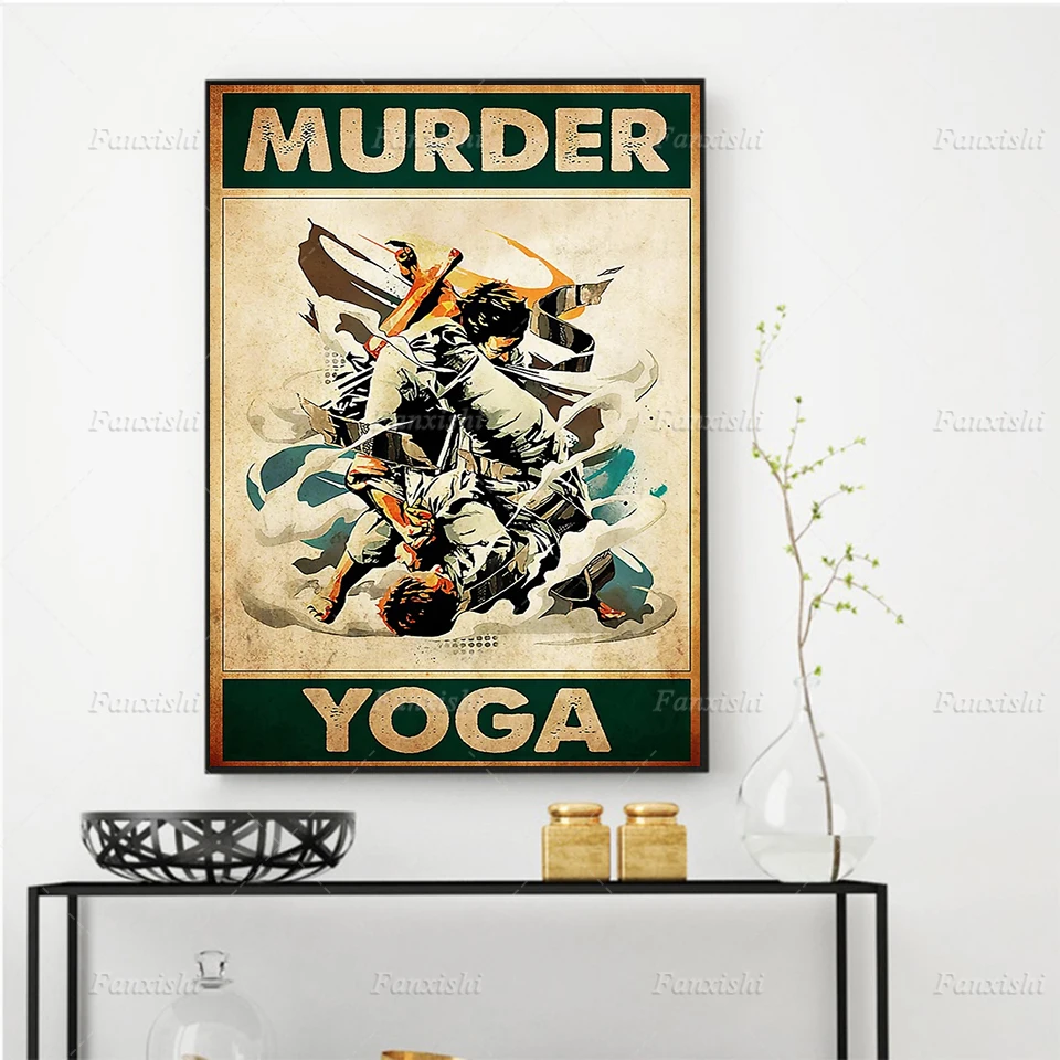 

Jiu Jitsu Murder Yoga Prints Art Posters Painting Retro Wall Art Canvas Hd Modular Pictures Home Living Room Decor Unique Gift