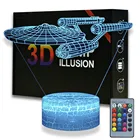 Декор космический корабль, ночные светильники, модель предприятия, сенсорная Светодиодная лампа, украшение детской спальни, открытие корабля, огни с дистанционным управлением