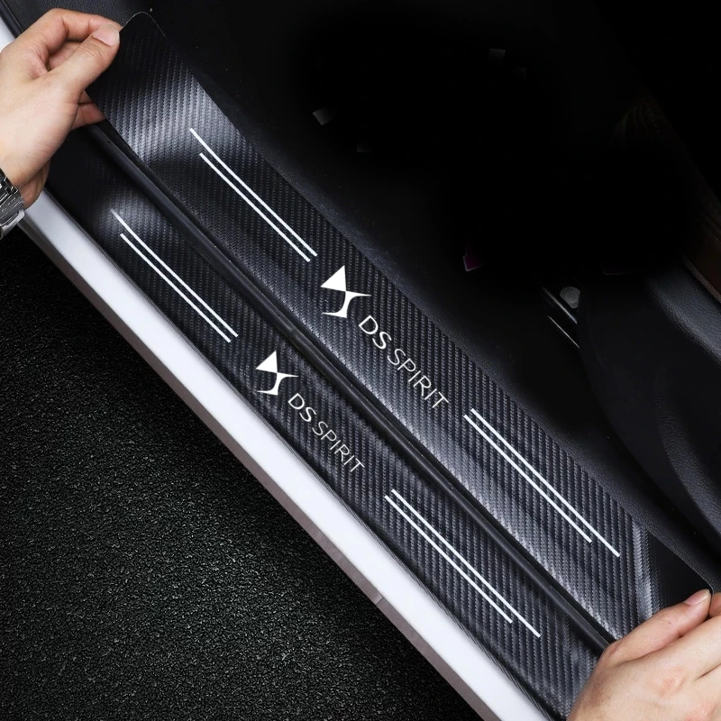 

For Citroen DS Auto 2 car threshold plate pedal cover trim strip car accessories 4pcs car threshold leather decal