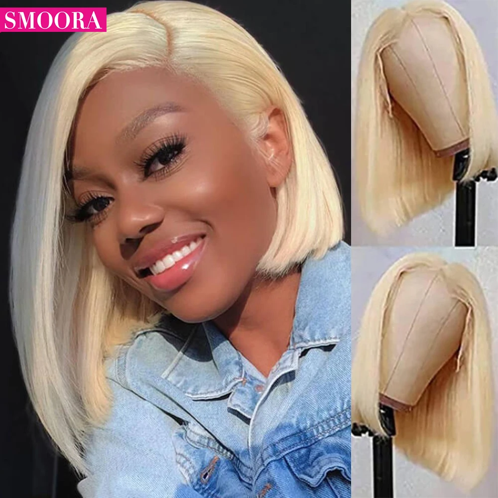 

Short Bob Wig 613 Blonde Lace Front Human Hair Wigs 13x4 Straight Hair Free Part Wig Pre Plucked Natural Hairline For Women Remy