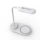 Светодиодная настольная лампа с беспроводной зарядкой, регулируемый ночсветильник с регулируемой яркостью и сенсорным управлением, беспроводное зарядное устройство для телефона