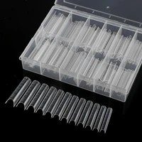120pcsset holder free nail mold tip graduated ultra thin poly nail gel quick building dual form mold tips for manicure