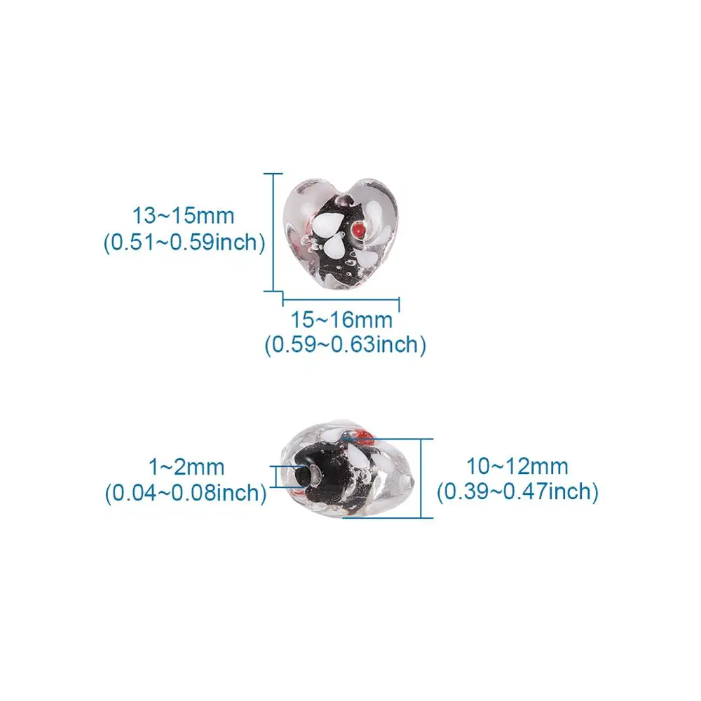100 шт. разноцветные светящиеся бусины в форме сердца ручной работы для