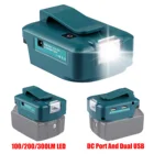 Двойной USB-адаптер для батареи со светодиодом для Makita 14,4 В18 в, литий-ионная батарея BL1830 BL1430, конвертер, 3 режисветодиодный, светодиодная лампа для работы с пряжкой