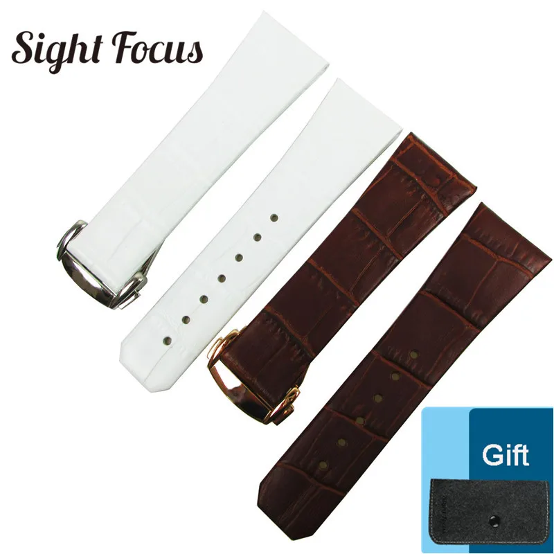 

17mm 23mm Thin Leather Watchband for Omega Watch Constellation Double Eagle Straps Wristwatch Bracelets Brown Black Belts Reloj