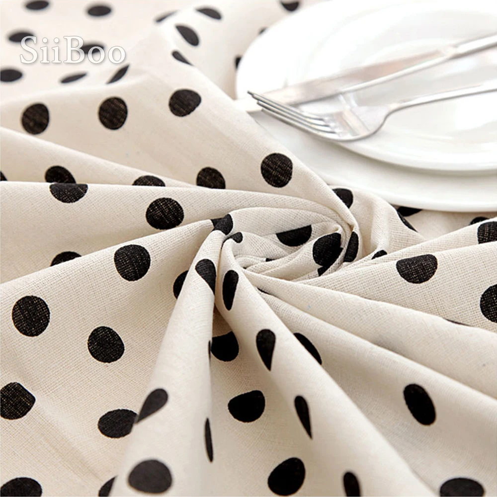 Скатерть хлопковая прямоугольная в горошек 140*220 см|Скатерти| |