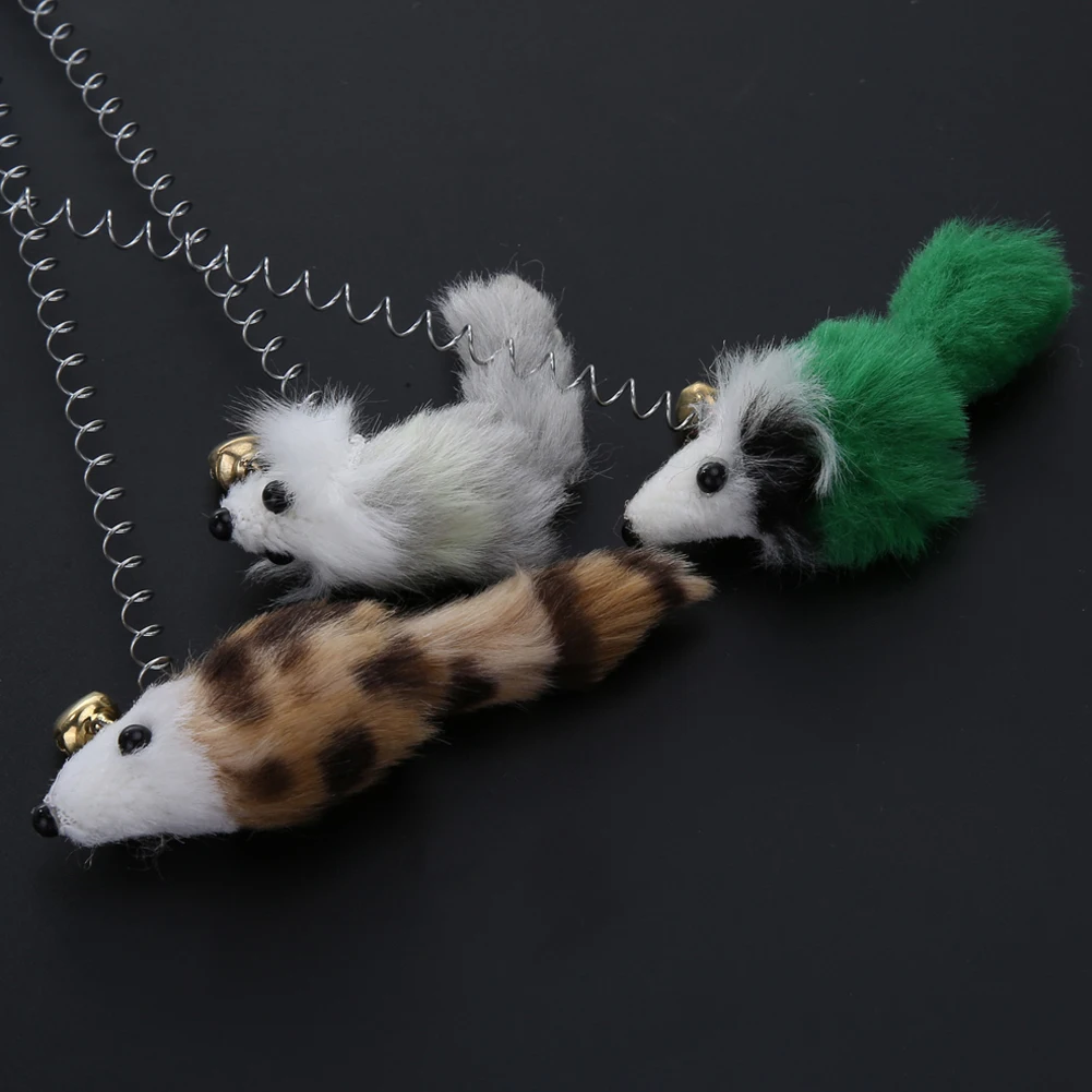 

Artificial Feather Mini Elastic Lovely Funny Teaser Cat Toys Interactive Playing Spring Pet Supplies False Mouse
