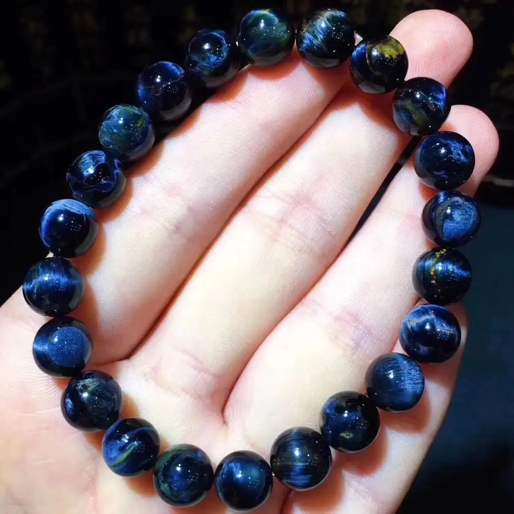 Натуральный Синий пьезитовый браслет из Намибии драгоценный камень 8 5 мм